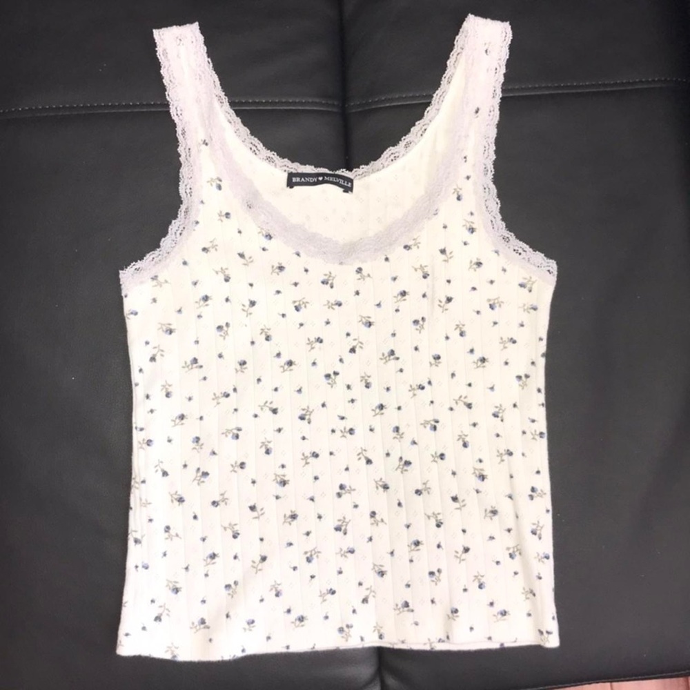 brandy melville floral tank top